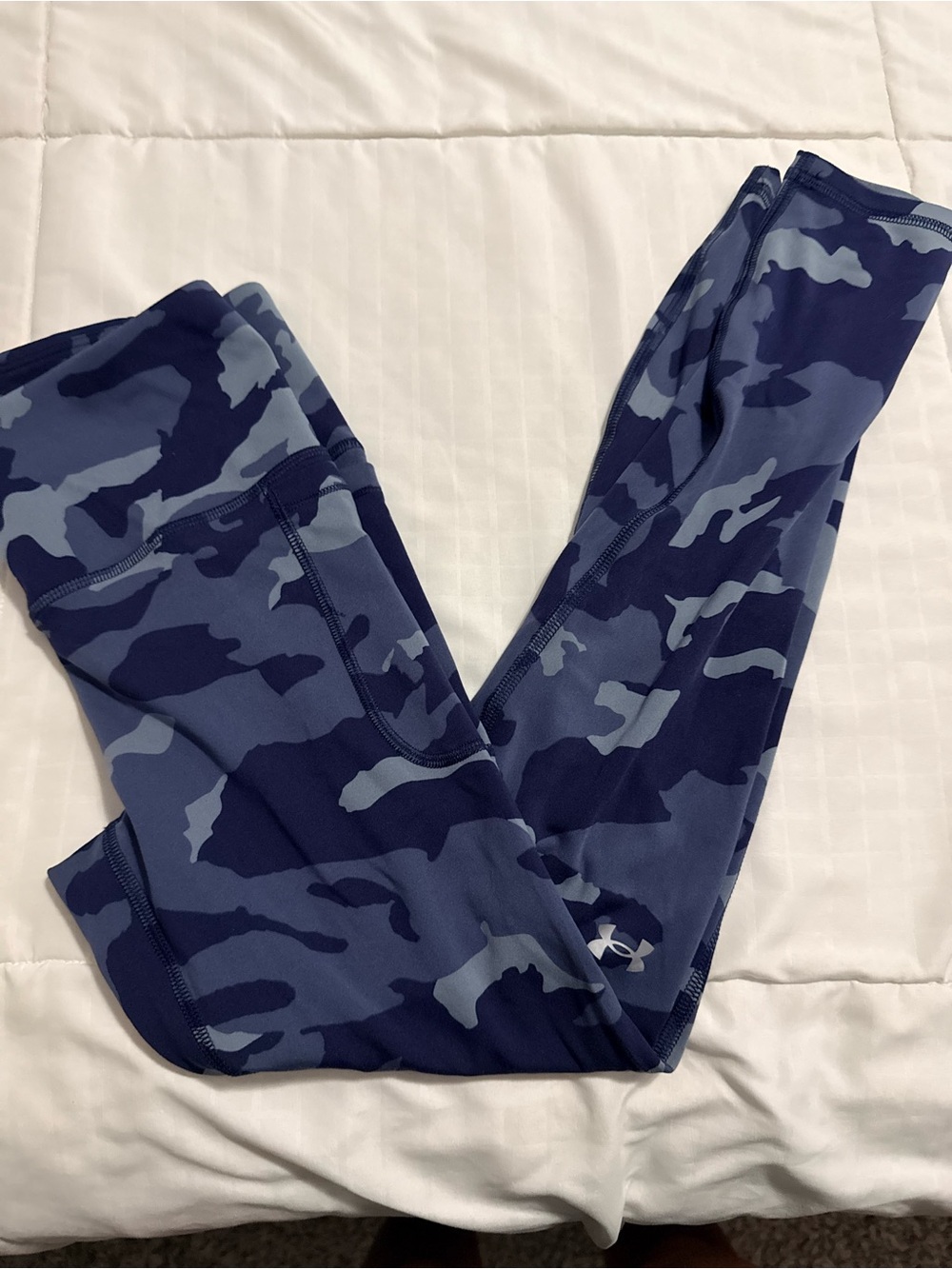 Under Armour Navy and Light Blue Camo Leggings